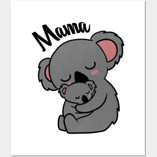 Cute Koala Bear Mama with Cub Posters and Art